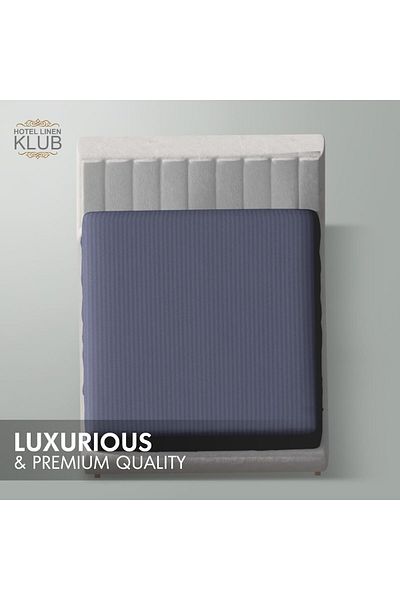 erorex Striped Microfiber Fitted Sheet Size: King 180 X 200 Cm Ultrasoft Plush Fabric Premium Durable