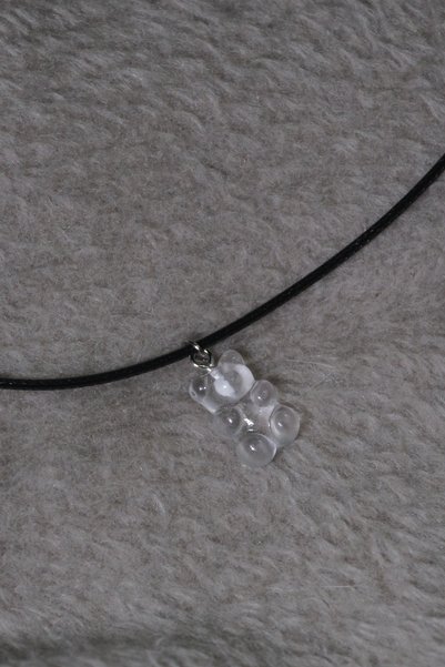 redame Transparent Jellybean Teddy Bear Plastic Stainless Necklace Y2K Pinterest Unisex