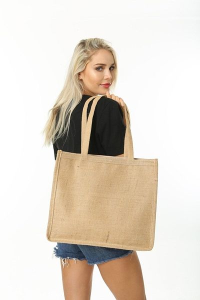 Serkan Çanta Bez Çanta Atölyesi Cross Stitch Jute Beach Bag