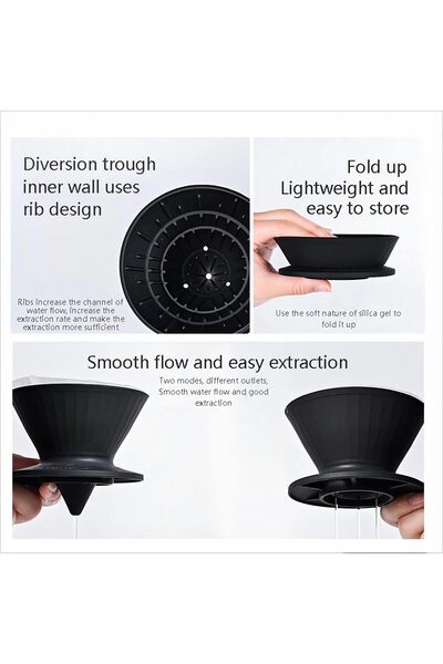 erorex Collapsible V60 Coffee Dripper, 2--1 Portable Pour Over Coffee Maker, Foldable Manual Coffee Filter
