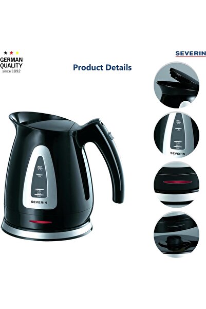 erorex Electric Kettle 1.7L, 3000W – Model Wk 3314, Black, Safety Lock Lid, /Off Switch, Indicator Light |