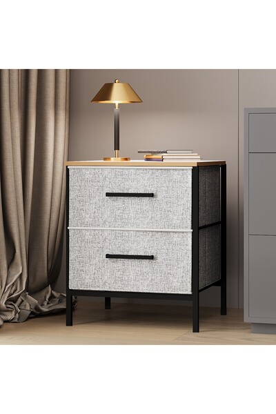 eportatif 2 Çekmeceli Çok Amaçlı Dolap Komodin Sehpa