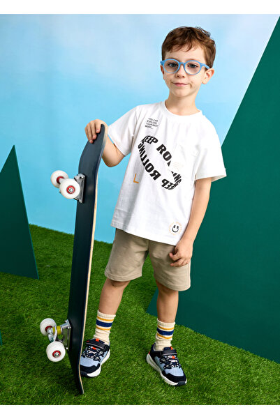 MAYORAL 04-10 Years Old Boy Mayoral White Shorts Suit - White