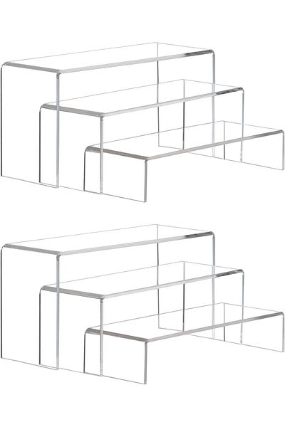 erorex 6 Pc Clear Acrylic Display Risers Showcase For Shoe Risers Retail Stand Cupcake Stand Dessert Stand…