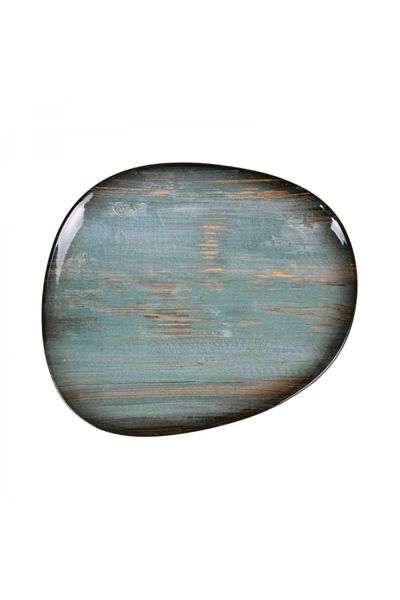 Bonna Asymmetrical premium porcelain platter, Madera Mint, 33x27 cm