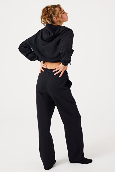 Jerf Худі з капюшоном і блискавкою Aura Crop - Чорний