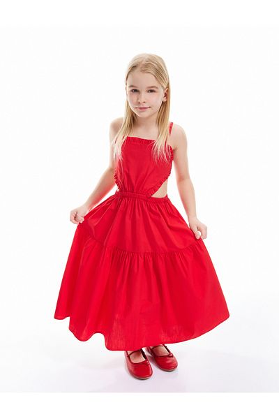 Koton Square Neck Sling Dress with Window Detail
