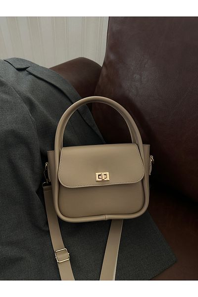 NOTHING Geantă de umăr și crossbody pentru femei, cu blocare aurie, cu curea reglabilă, din nurcă, Mona
