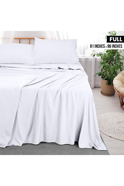 erorex Full White Flat Sheet Wrinkle Fade And Stain Resistant Hypoallergenic Full White