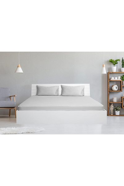 erorex Double Fitted Sheet 100 Percent Cotton 250Tc Sateen 1Cm Stripe Size: 150