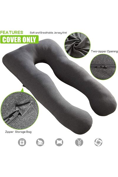 erorex Pregnancy Pillow Cover U Shaped Full Body Pillow Case Cover For Maternity Stretchy Cool Breathable