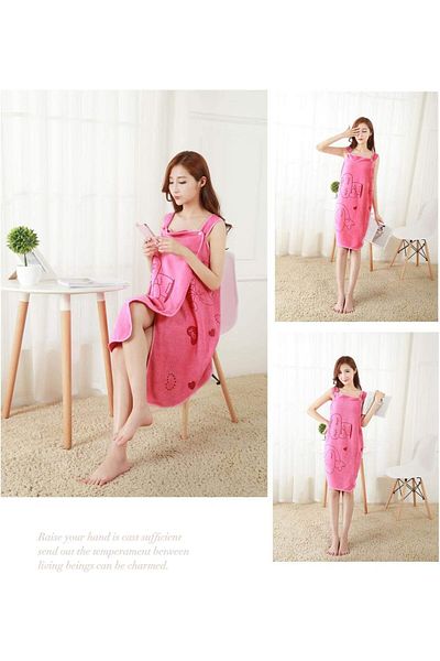 erorex Multifunction Lovely Bath Towel Wraps Microfiber Soft Wearable Spa Suspenders Skirt Bath Towel Wrap