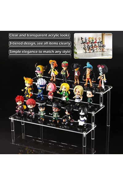 erorex Acrylic Riser Display Shelf Clear Acrylic Display Riser Shelf For Pop Figures Tiered Display Stand