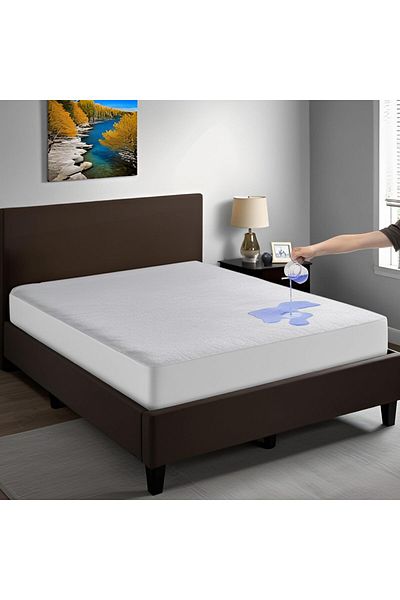 erorex Princess Cotton Terry Waterproof Mattress Protector Size: Queen 160X200+30Cm White