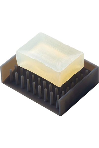erorex Silicone Self Draining Soap Tray Floating Holder Dish Black