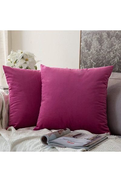 erorex Velvet Decorative Solid Filled Cushion Pink 45 X 45Cm Am. Dc8025102570415 Kun