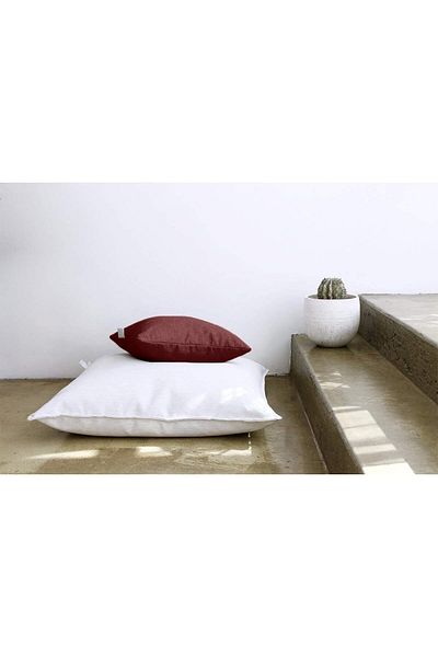 erorex Linen Square Decorative Cushion Microfiber Filler 45*45 Maroon Red Am.102060400303 Kun