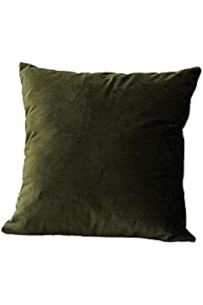 erorex Velvet Decorative Solid Filled Cushion Am. Dc8025102570426 Kun 45X45Cm Mehandi Green
