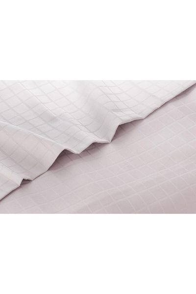 erorex 2Pc Single Bed Sheet Set 250Tc 100 Percent Cotton Dobby Box Sateen Size: 160 X 220 Cm Silver