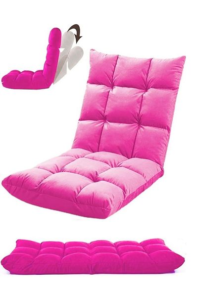 Cady One Multi-colored ground chair for camping and hiking, velvet-quality sponge padded with adjustable back