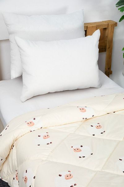 FAVORA Dolly Bead Wool Content Washable Quilt 155X215 - Cream