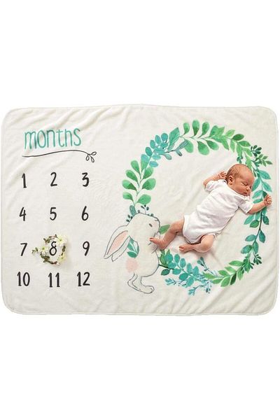 erorex Baby Monthly Milestone Blanket For Girl Boy Floral Wings Unicorn Frame Newborn Photo Prop