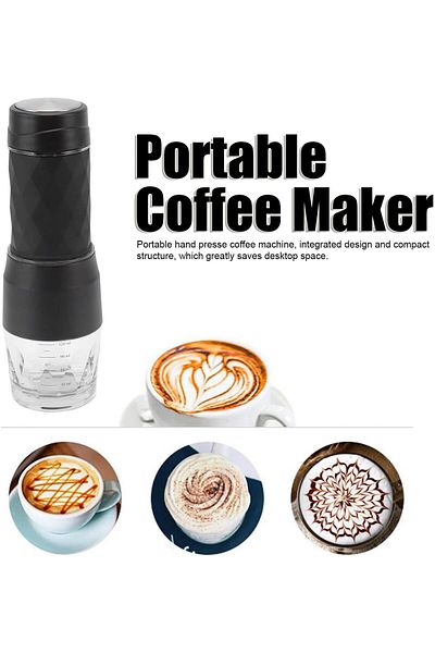 erorex Espresso Machine, Portable Coffee Maker, Hand Press Coffee Machine Mini Coffee Powder Capsule Maker