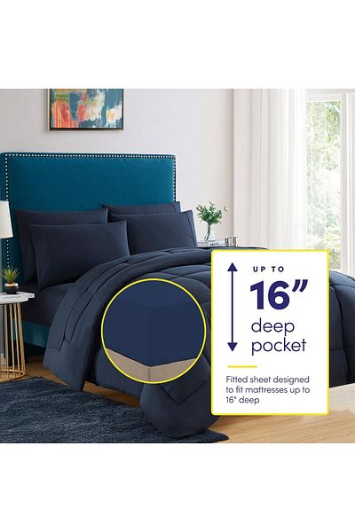 erorex 5 Piece Comforter Set Bag Solid Color All Season Soft Down Alternative Blanket And Luxurious