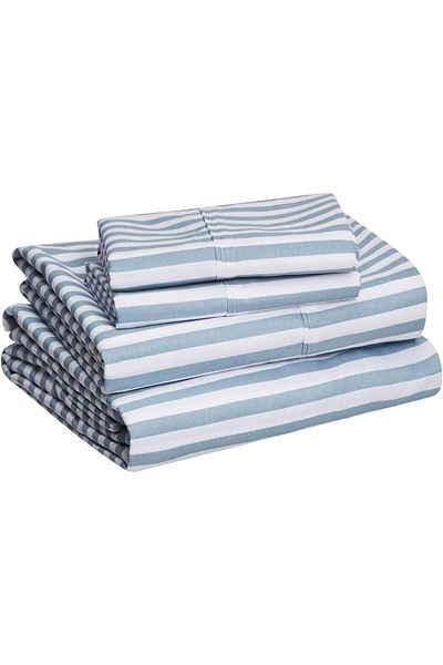 erorex Lightweight Super Soft Easy Care Microfiber Bed Sheet Set With 14” Deep Pockets Queen Dusty Blue