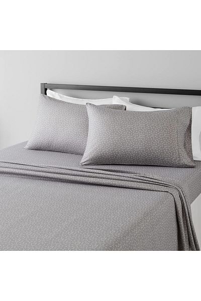 erorex Lightweight Super Soft Easy Care Microfiber Bed Sheet Set With 14” Deep Pockets King Gray Arrows