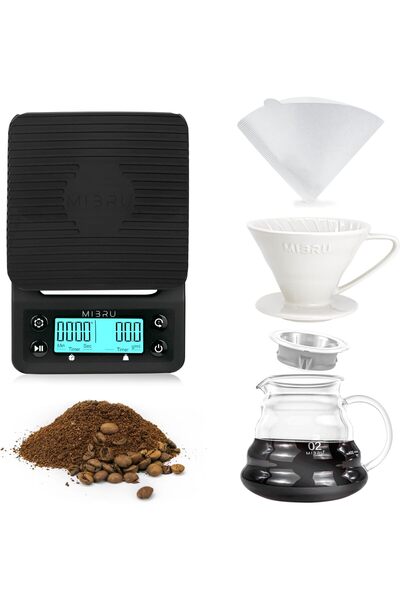 erorex Drip Brew Set Contains Pieces Drip Filter V60 Coffee Maker Coffee Set Drip Coffee Scale,Server