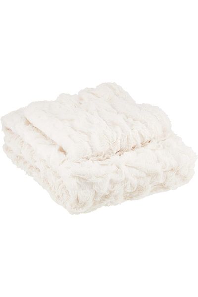 erorex Ruched Faux Fur Plush 3 Piece Throw Blanket Set Ultra Soft Fluffy With 2 Square Pillow Covers 50