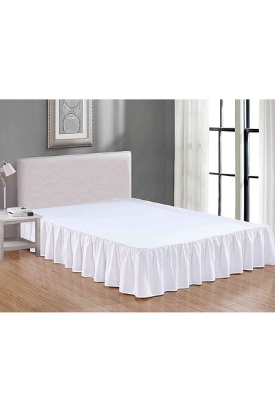 erorex Wrap Around Solid Microfiber Luxury Hotel Quality Fabric Bedroom Gathered Ruffled Bedding Bed Skirt