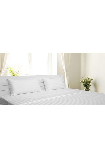 erorex Double Duvet Cover 3Pc Set 100 Percent Cotton 250Tc Sateen 1 Inch Stripe Size: 225X245Cm + 2Pc