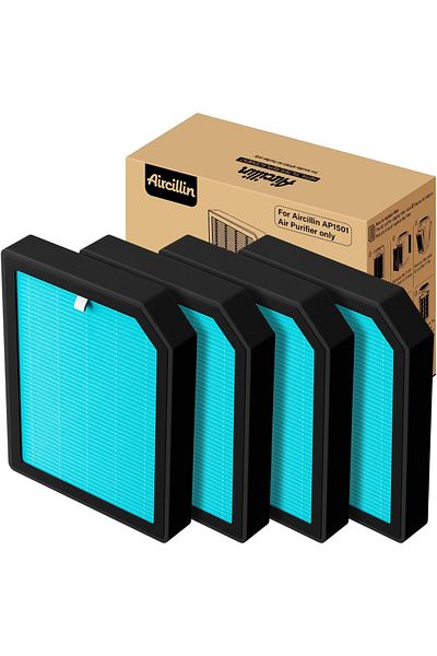 erorex Air Purifier Ap1501 Replacement Filters 4 Pack H13 True Hepa Filter Activated Carbon Filter Ap1501