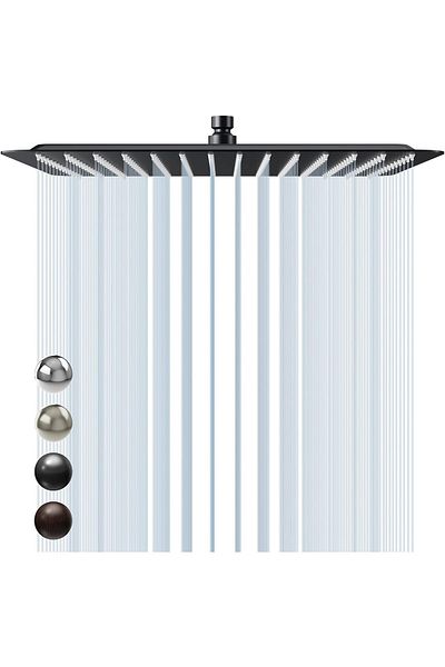 erorex Luxury 16 Inch Extra Large Square Stainless Steel Shower Head High Pressure Rainfall Showerhead
