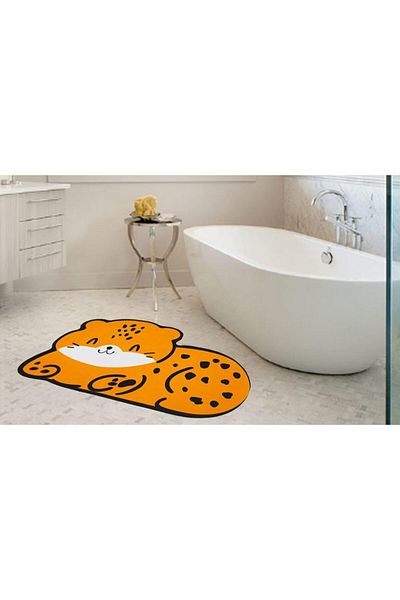erorex Cat Cartoon Shape Super Absorbent Soft Non Slip Quick Drying Floor Bath Mat