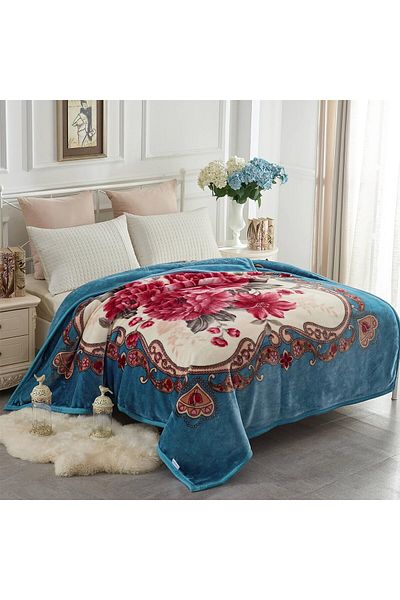 erorex Heavy Korean Faux Mink Fleece 2 Ply Reversible 520Gsm Silky Soft Plush Warm Blanket For Autumn