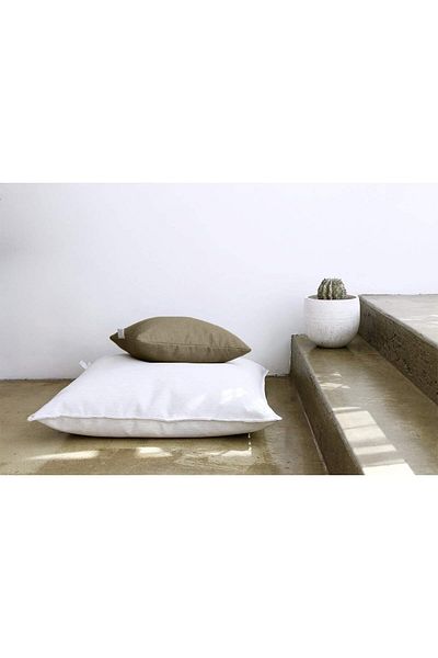 erorex Linen Square Decorative Cushion Microfiber Filler 30X30 Dark Beige