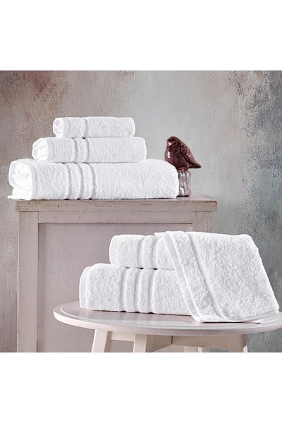 erorex White Bath Towels Set 6 Piece Original Turkish Cotton Soft Absorbent And Premium Towel For Bathroom