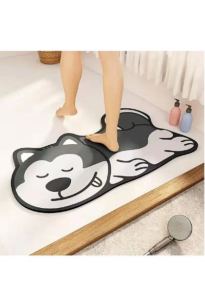 erorex Cat Cartoon Shape Super Absorbent Soft Non Slip Quick Drying Floor Bath Mat
