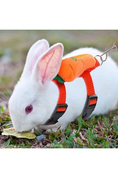 erorex Bunny Rabbit Harness 4 Sets Leash Set Small Pet Cute Vest Harness Leash With Decorations For Bunny