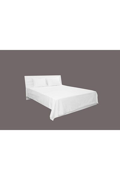 erorex Double Bed Sheet 3Pcs Set 100 Percent Cotton 250Tc Sateen Plain Size: 220X240Cm + 2Pc Pillowcase