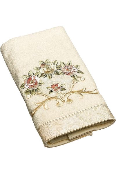erorex 5412Ivr Rosefan Hand Towel Ivory 13.00 Inch X 10.00 Inch