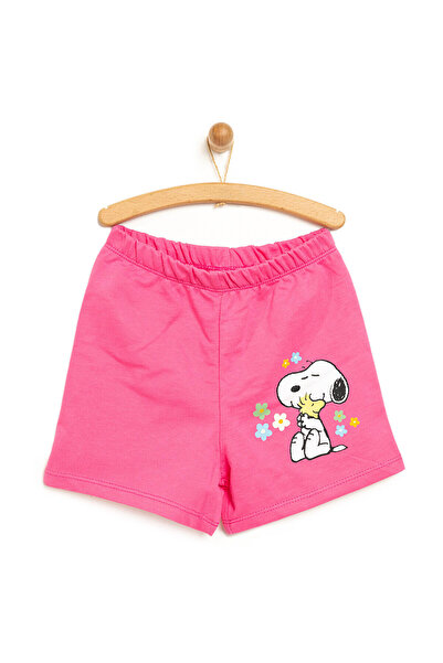 Genel Markalar Kız Bebek Şort İki İplik Snoopy Pembe