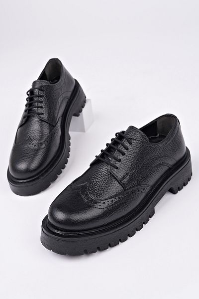 MUGGO Amour Lace-Up Γνήσιο δέρμα με χοντρή σόλα καθημερινά casual μοκασίνια γυναικεία loafer παπούτσια