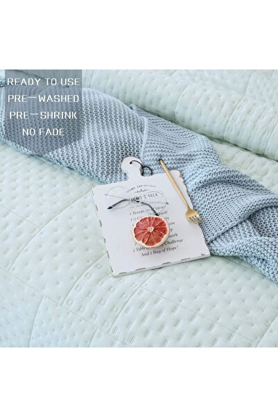 erorex Quilted Coverlet 3 Pc Mini Bedding Set All Season Lightweight Ultra Soft Stone Washed Blanket Heat