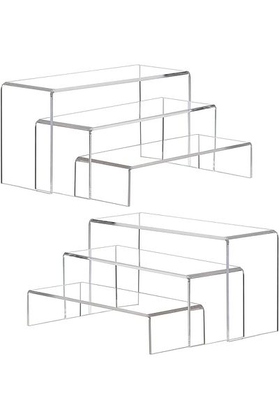 erorex 2 Set Of Large Acrylic Risers Desktop Display Stand For Organize And Decoration