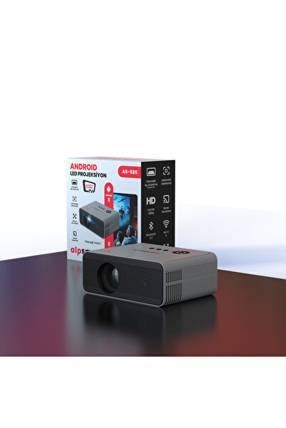 ALPSMART As585 Taşınabilir Android Projeksiyon, Android 11 / Ekran Yansıtma /oto Odak / Wifi 6