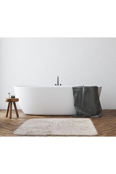 erorex Bathroom Rug 80 Cm Width X 50 Cm Height White